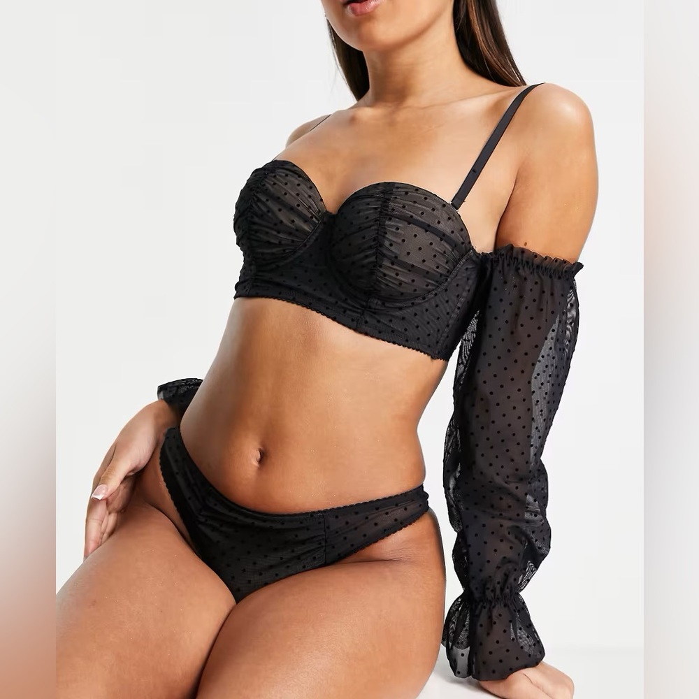 Dorina x Raye Natalie Don’t Mesh Dot Bra Top Removable Straps 34C